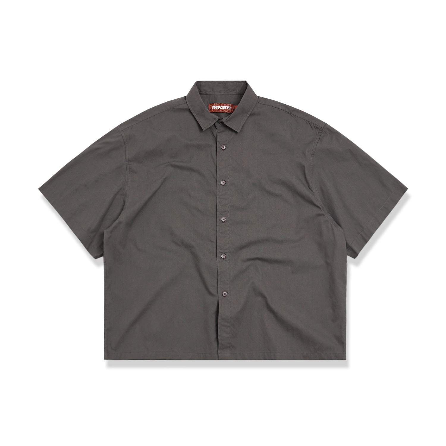 Noforty Project Oversize Wide Boxy Short Shirt Alba Dark Grey