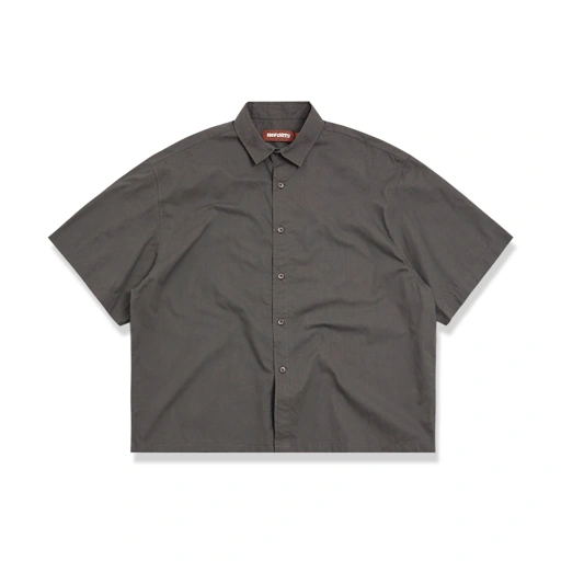 Image of Noforty Project Oversize Wide Boxy Short Shirt Alba Dark Grey