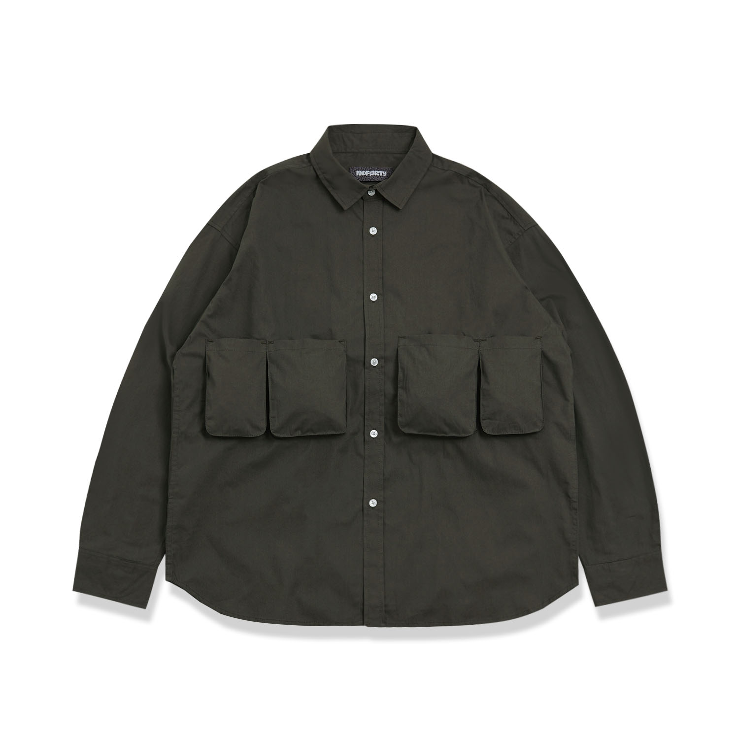 Noforty Project Oversize Boxy Long Shirt Furrel Dark Olive