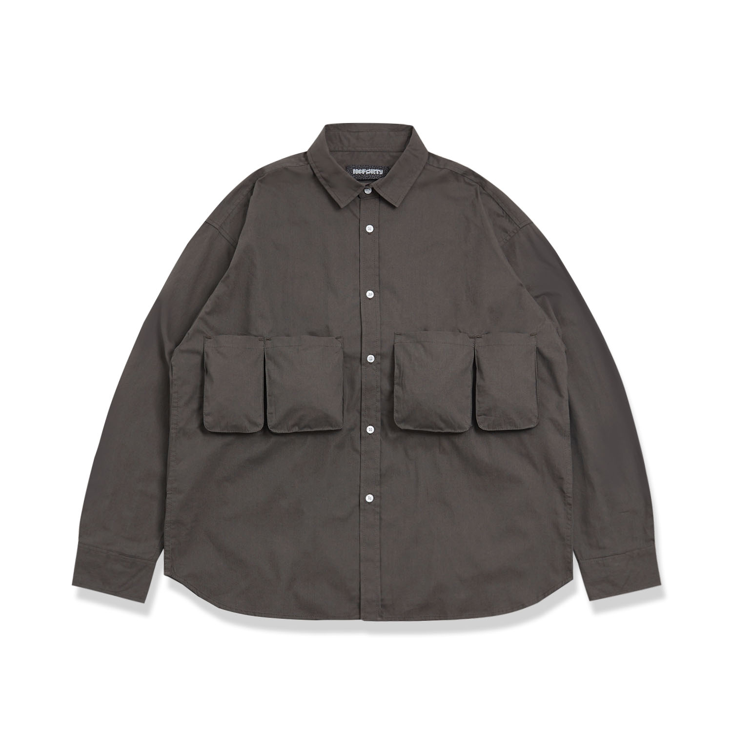 Noforty Project Oversize Boxy Long Shirt Furrel Dark Grey