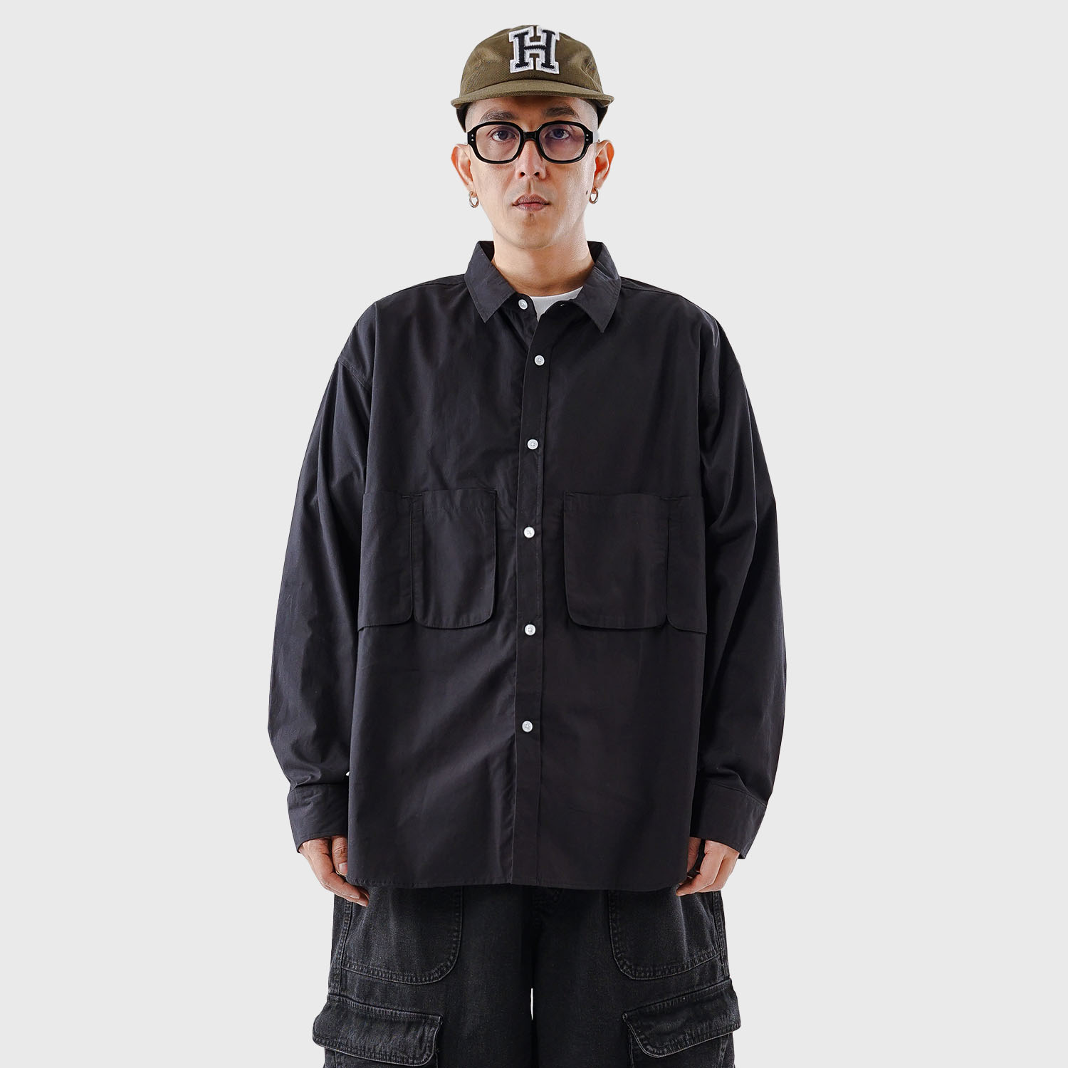 Noforty Project Oversize Boxy Long Shirt Furrel Black