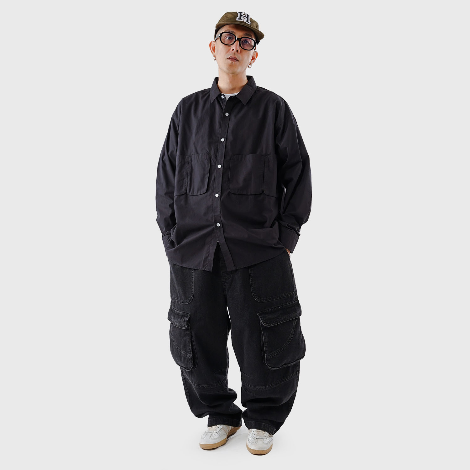 Noforty Project Oversize Boxy Long Shirt Furrel Black
