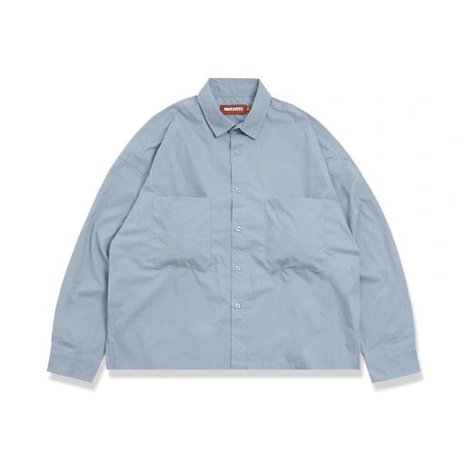 Image of Noforty Project Oversize Boxy Long Shirt Lauren Sky Blue