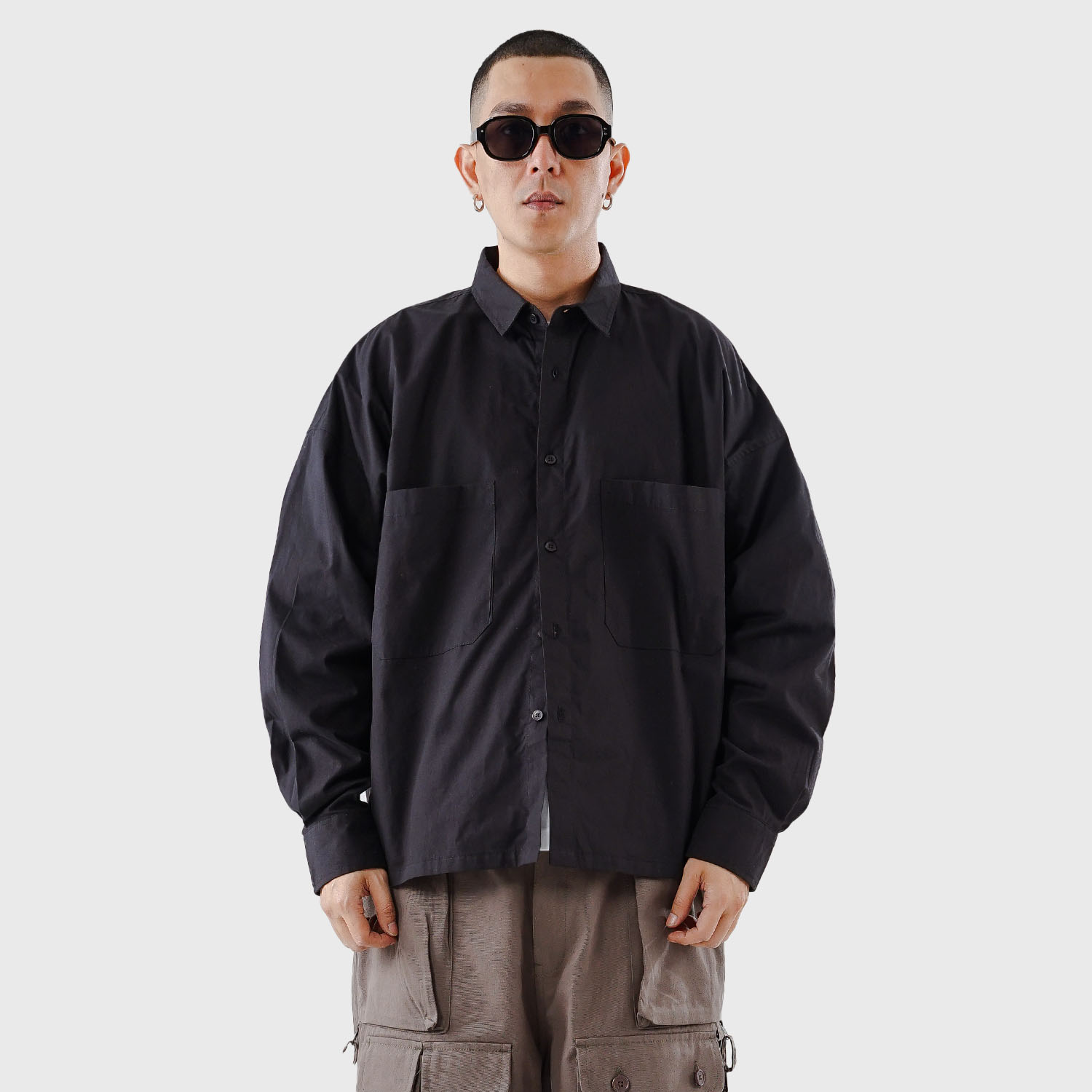 Noforty Project Oversize Boxy Long Shirt Lauren Black
