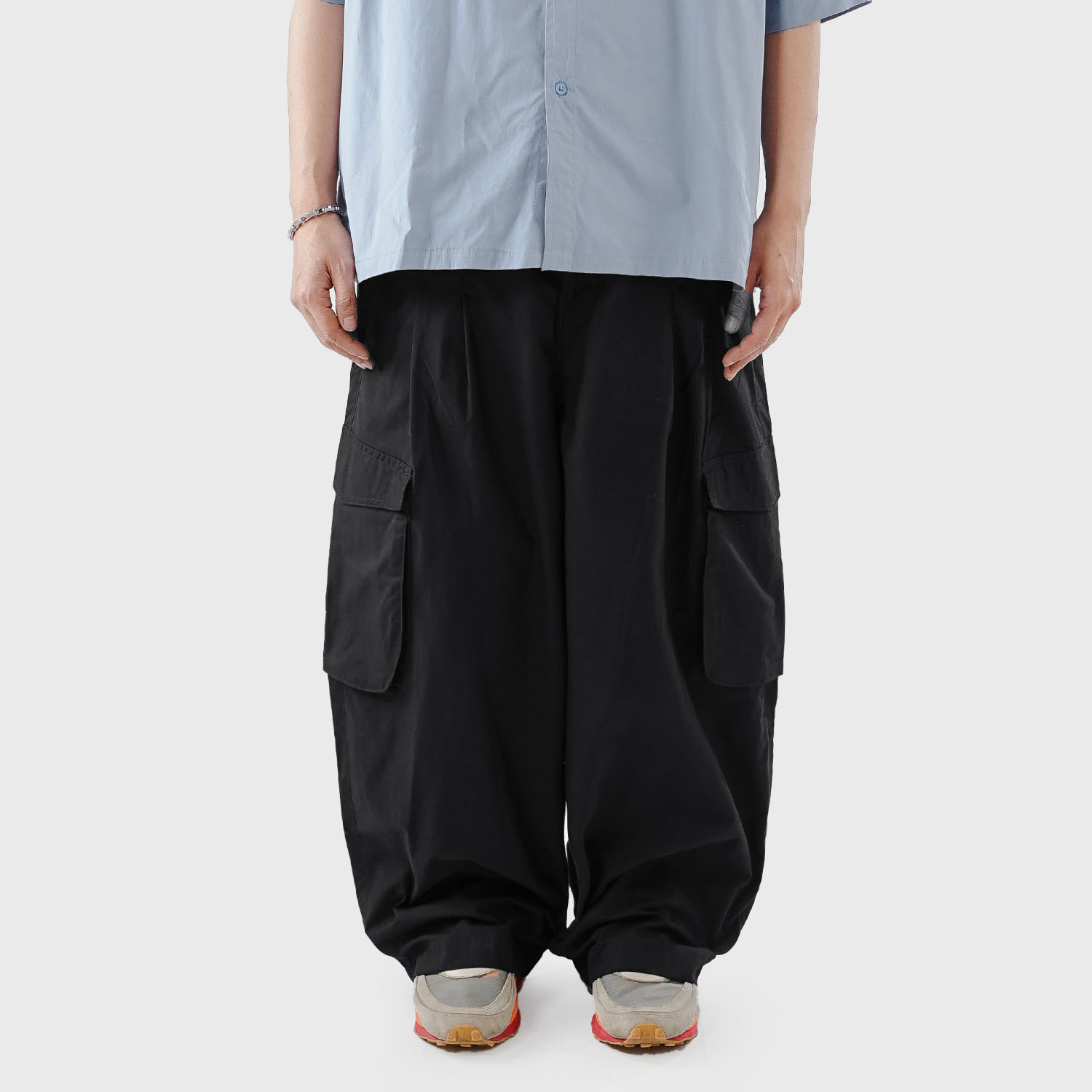 Noforty Project Long Cargo Pants Hadori Black