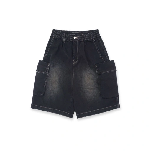 Image of Noforty Project Jort Cargo Short Denim Pants Klays Black