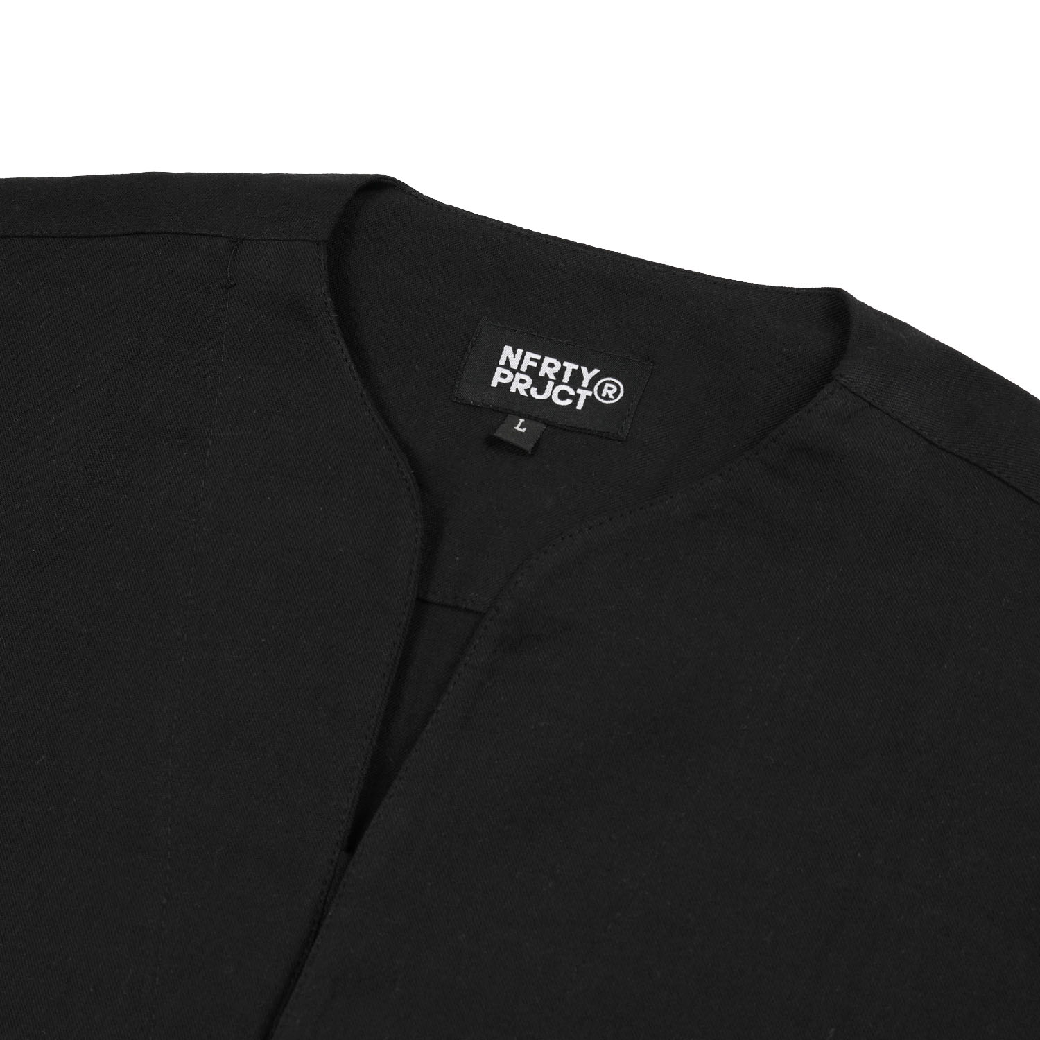 Noforty Project Oversize Colarless Boxy Shirt Isma Black