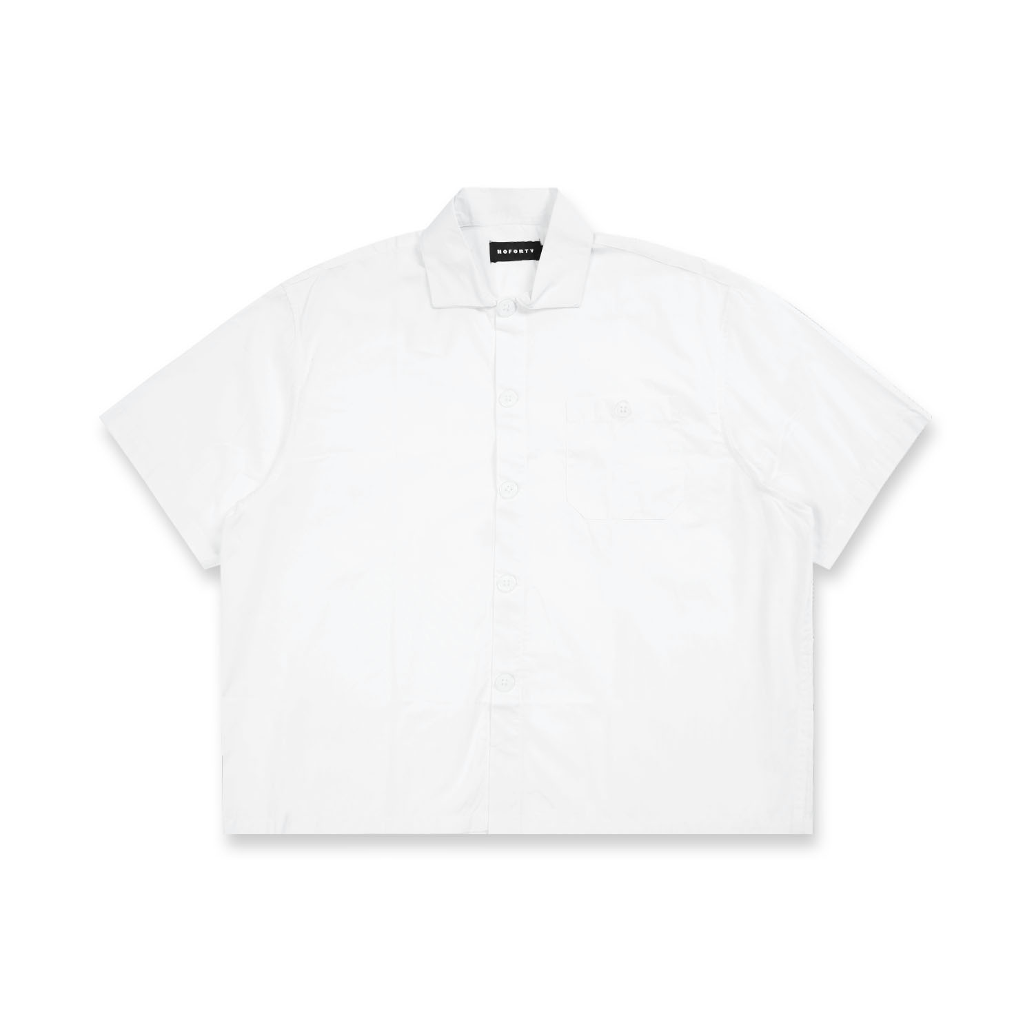 Noforty Project Oversize Boxy Short Shirt Qiro White
