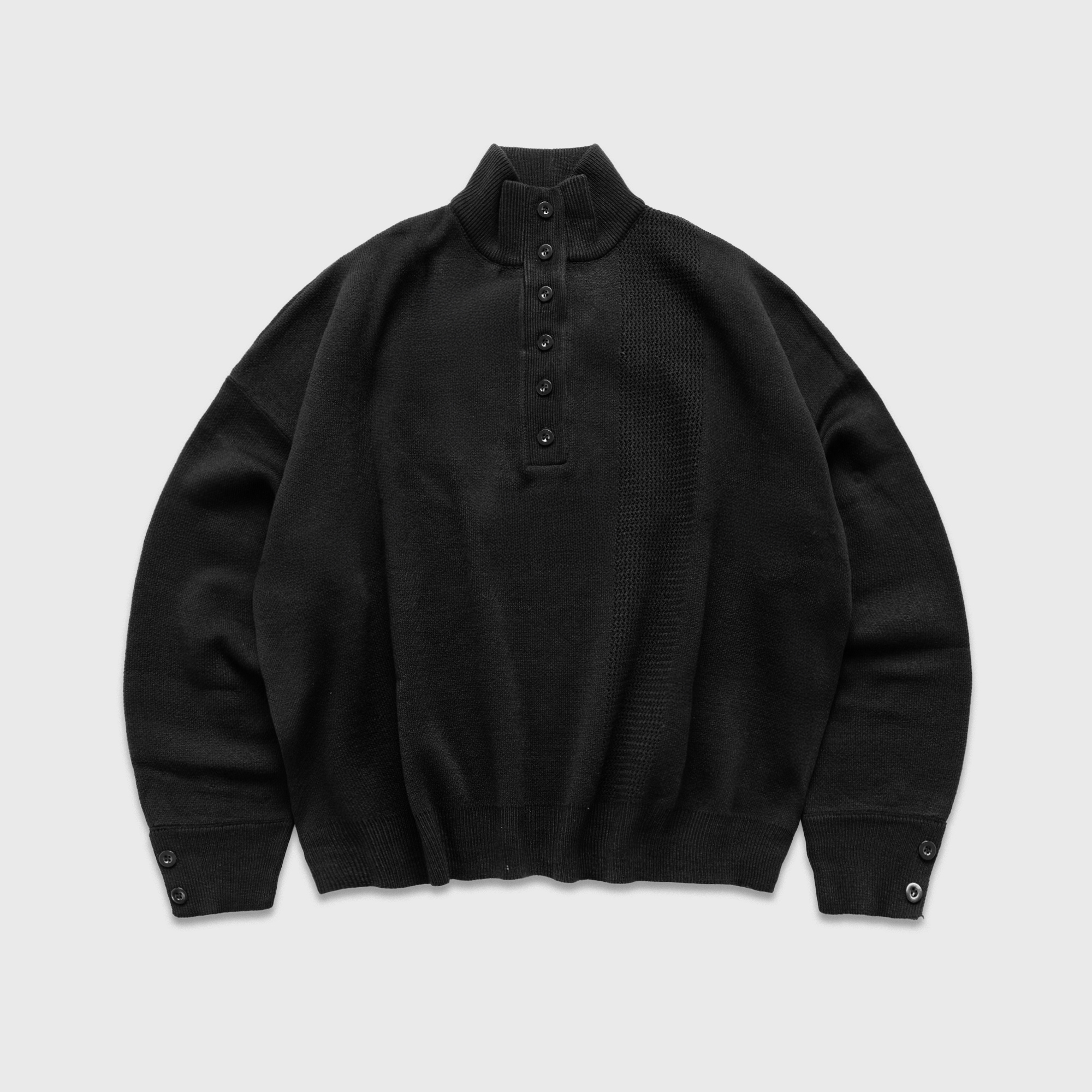 Noforty Project Oversize Knittwear Cardigan Turtleneck Enrai Black