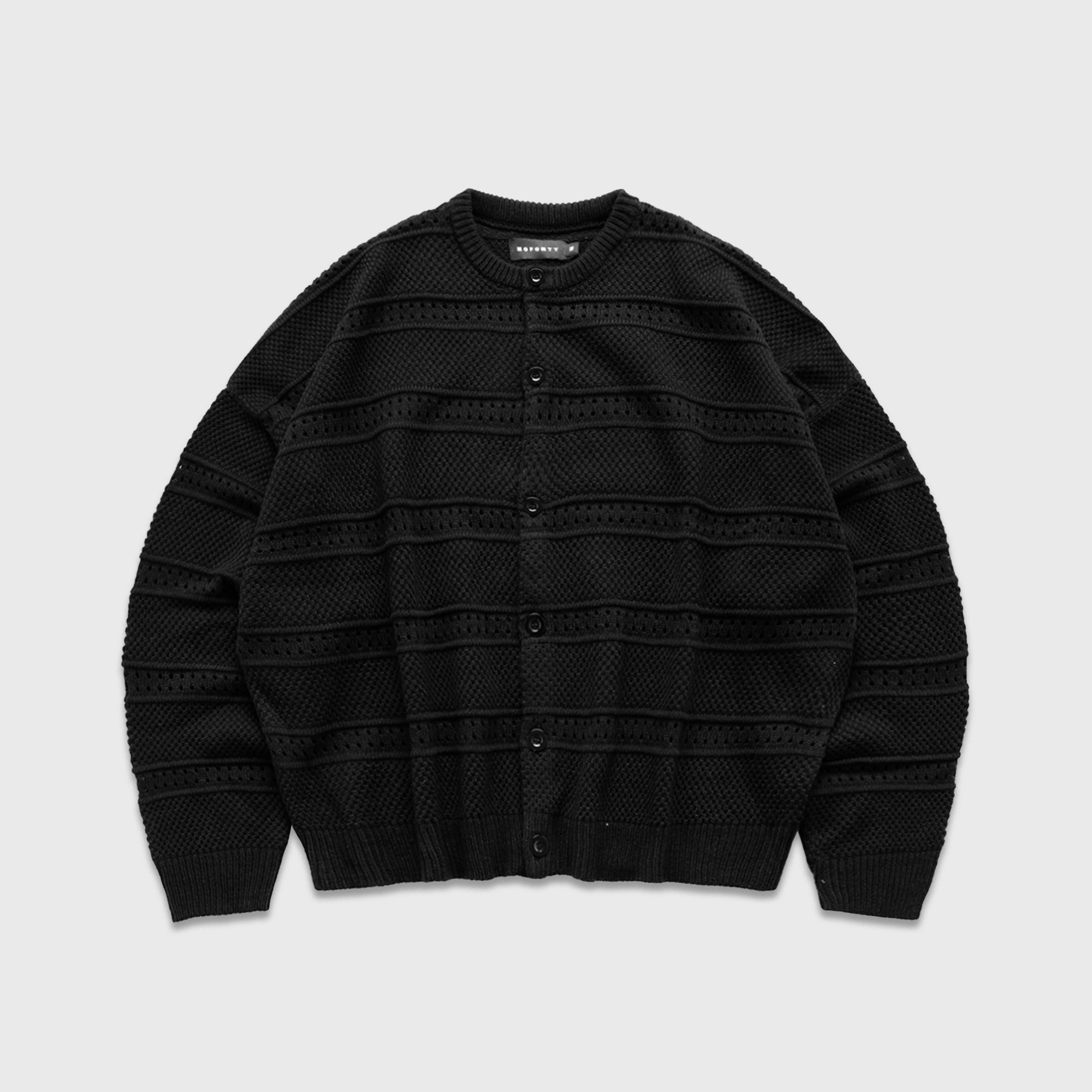 Noforty Project Oversize Knittwear Cardigan Jacket Yukino Black