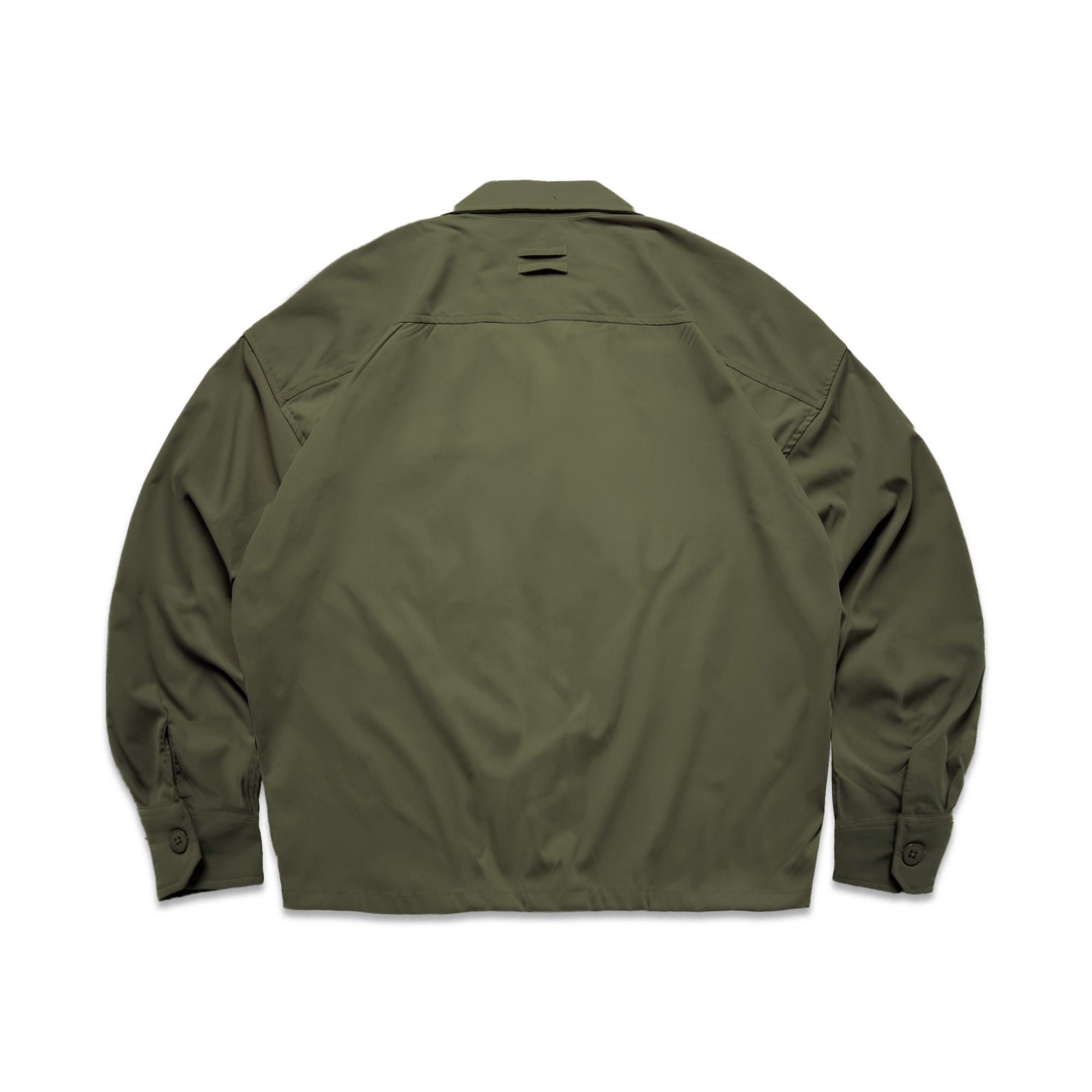 Noforty Project Oversize Loose Bowling Long Shirt Damian Olive