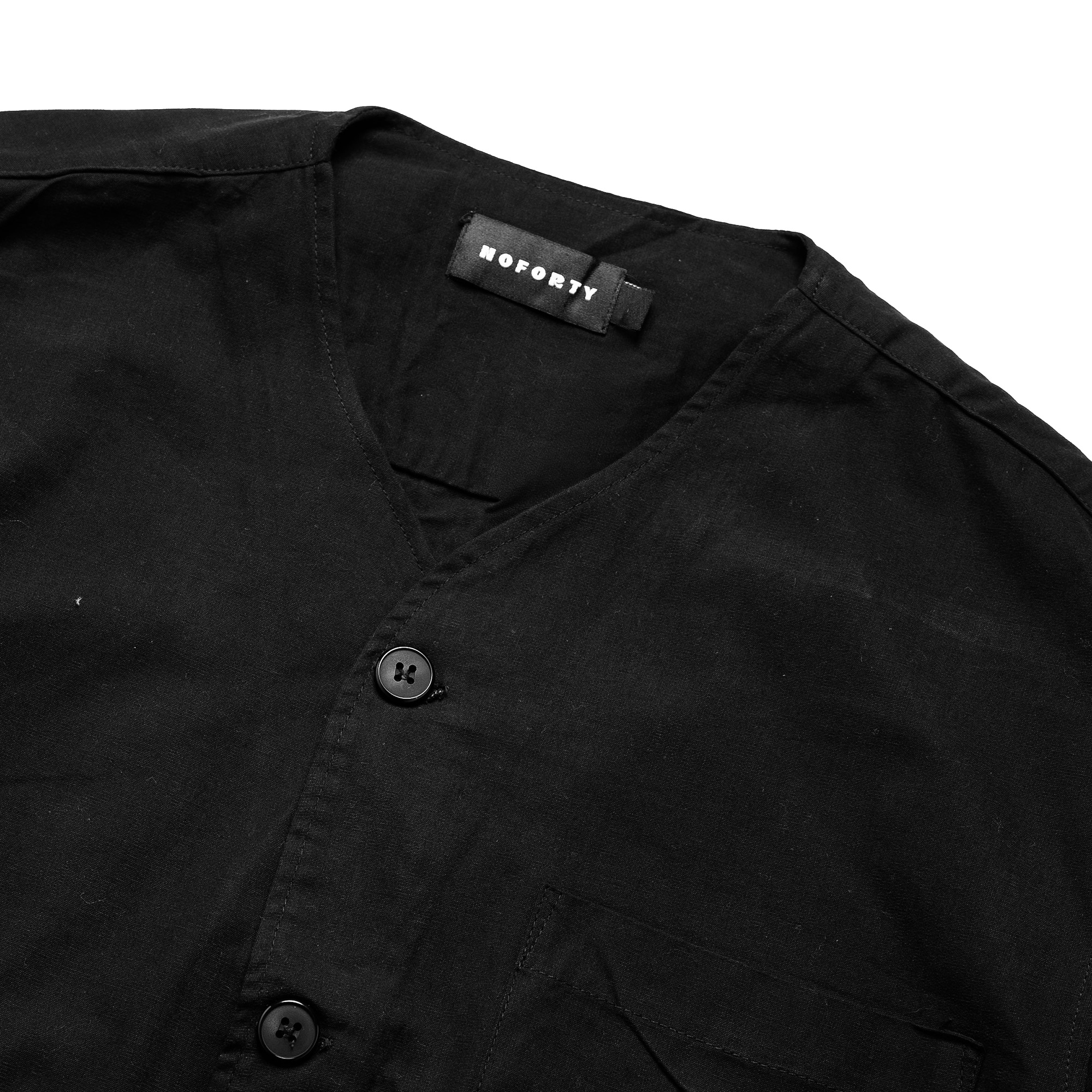 Noforty Project Oversize Colarless Long Shirt Nami Black