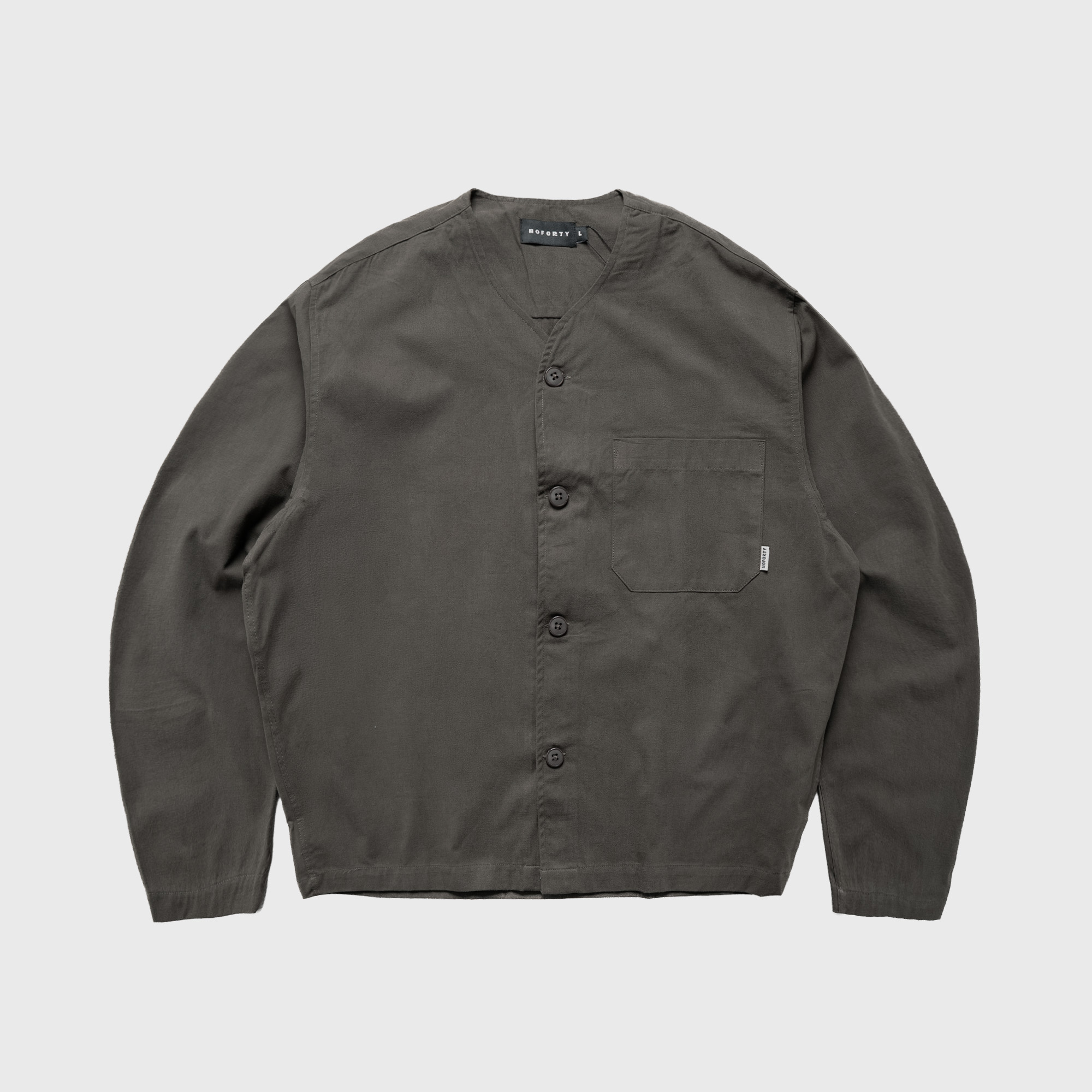 Noforty Project Oversize Colarless Long Shirt Nami Dark Grey