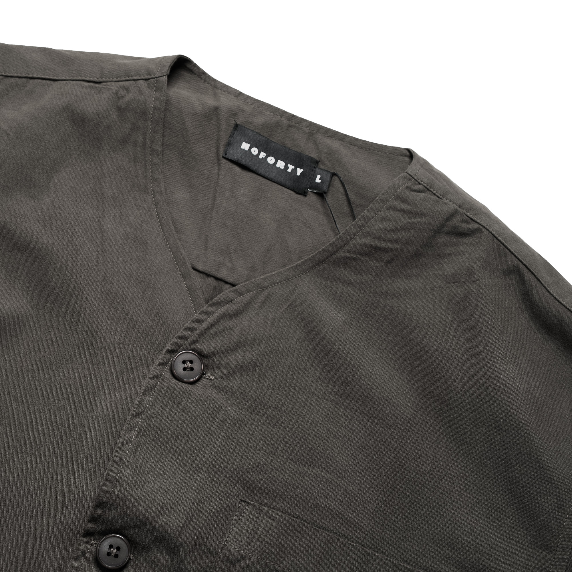 Noforty Project Oversize Colarless Long Shirt Nami Dark Grey