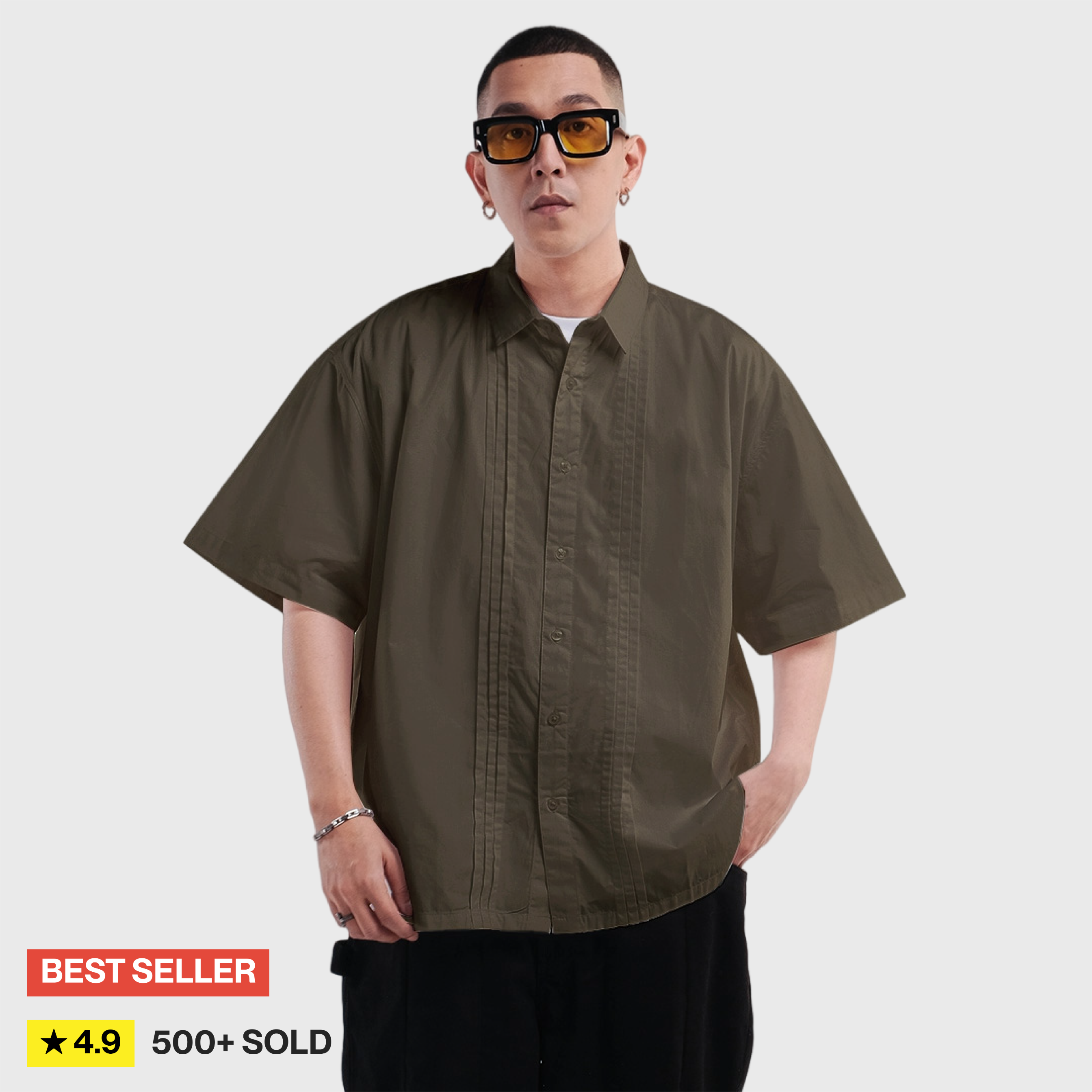 Noforty Project Oversize Short Shirt Radian Olive