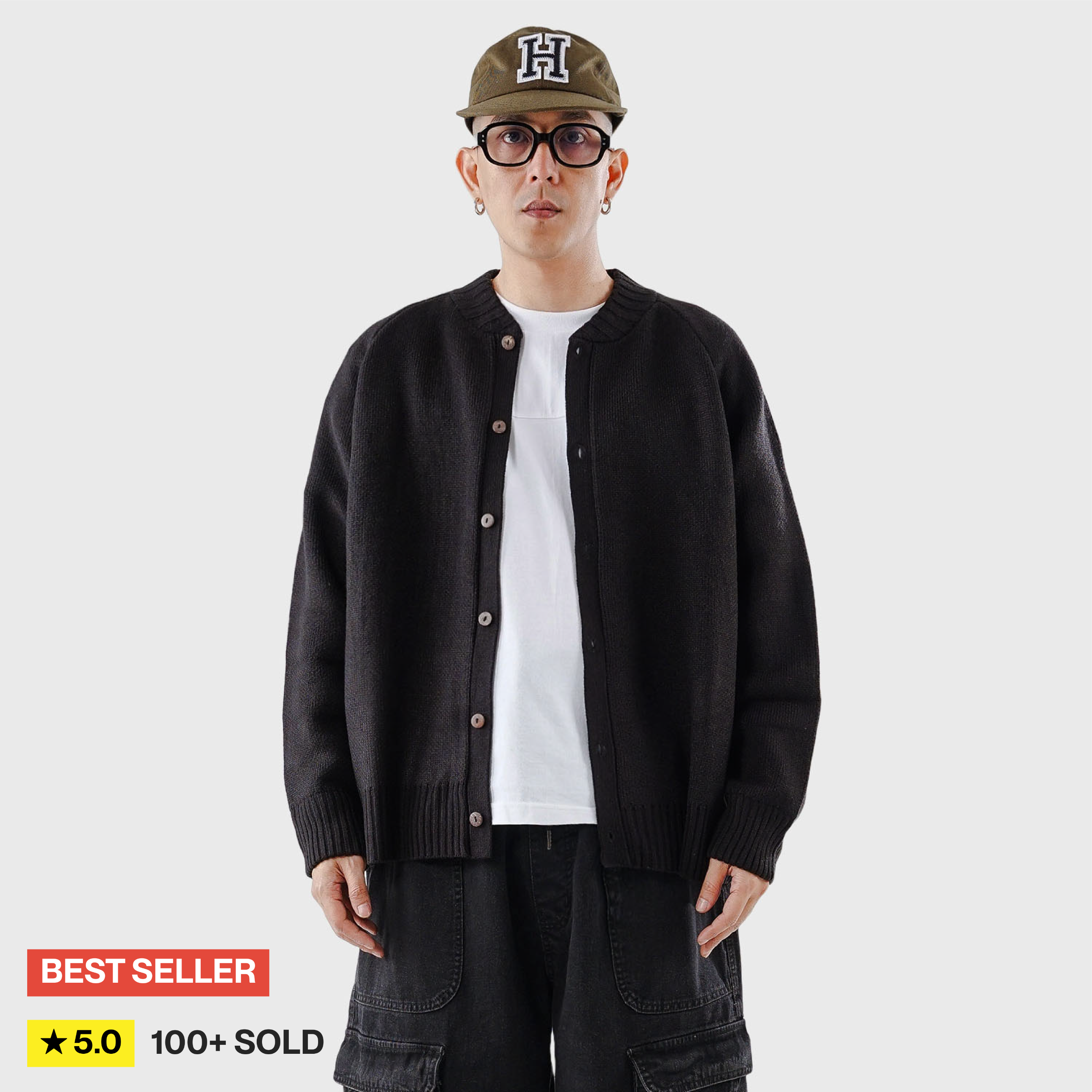 Noforty Project Oversize Knittwear Jacket Raijin Grey