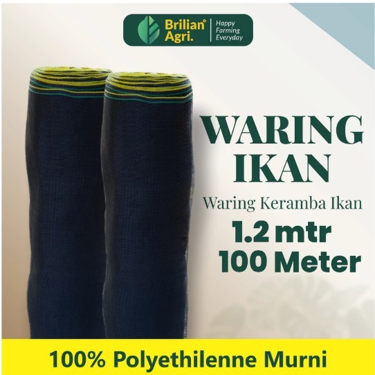 Jaring Waring Lebar 120 cm Panjang 100 Meter Jaring Pagar Tanaman, Jaringย Kerambaย Ikan