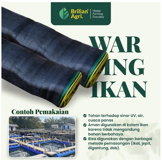 Jaring Waring Lebar 120 cm Panjang 100 Meter Jaring Pagar Tanaman, Jaringย Kerambaย Ikan
