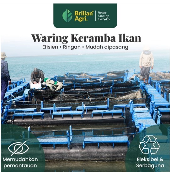 Jaring Waring Lebar 120 cm Panjang 100 Meter Jaring Pagar Tanaman, Jaringย Kerambaย Ikan