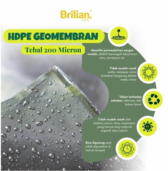 GEOMEMBRAN HDPE TEBAL 300 MICRON LEBAR 6 METER