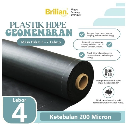 Image of Geomembran HDPE Tebal 200 Micron Lebar 4 Meter
