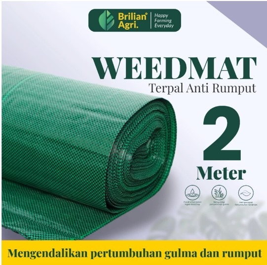 BRILIAN - Weedmat Lebar 2 Meter /Control Easy Grow Terpal Green House/ Woven Fabric Anti UV Weed Mat