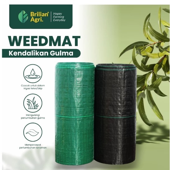 BRILIAN - Weedmat Lebar 2 Meter /Control Easy Grow Terpal Green House/ Woven Fabric Anti UV Weed Mat