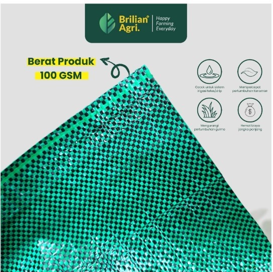 BRILIAN - Weedmat Lebar 2 Meter /Control Easy Grow Terpal Green House/ Woven Fabric Anti UV Weed Mat
