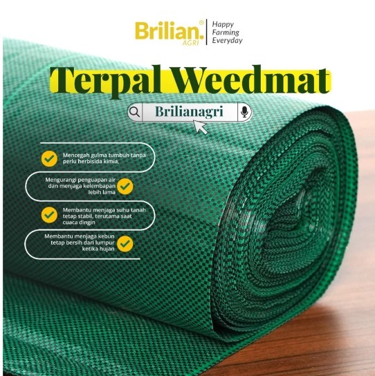 BRILIAN - Weedmat Lebar 2 Meter /Control Easy Grow Terpal Green House/ Woven Fabric Anti UV Weed Mat