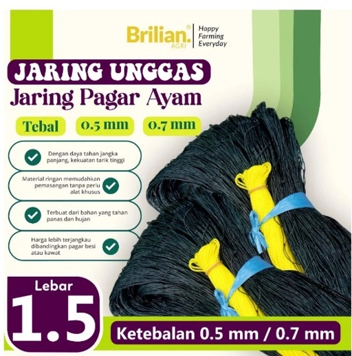 Image of BRILIAN-Jaring Pagar Ayam 1,5 Meter Jaring Kandang Ayam Lebar 1,5 Meter Panjang 20-25 Meter