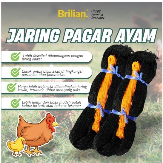 BRILIAN-Jaring Pagar Ayam 1,5 Meter Jaring Kandang Ayam Lebar 1,5 Meter Panjang 20-25 Meter