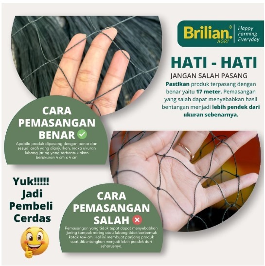 BRILIAN-Jaring Pagar Ayam 1,5 Meter Jaring Kandang Ayam Lebar 1,5 Meter Panjang 20-25 Meter