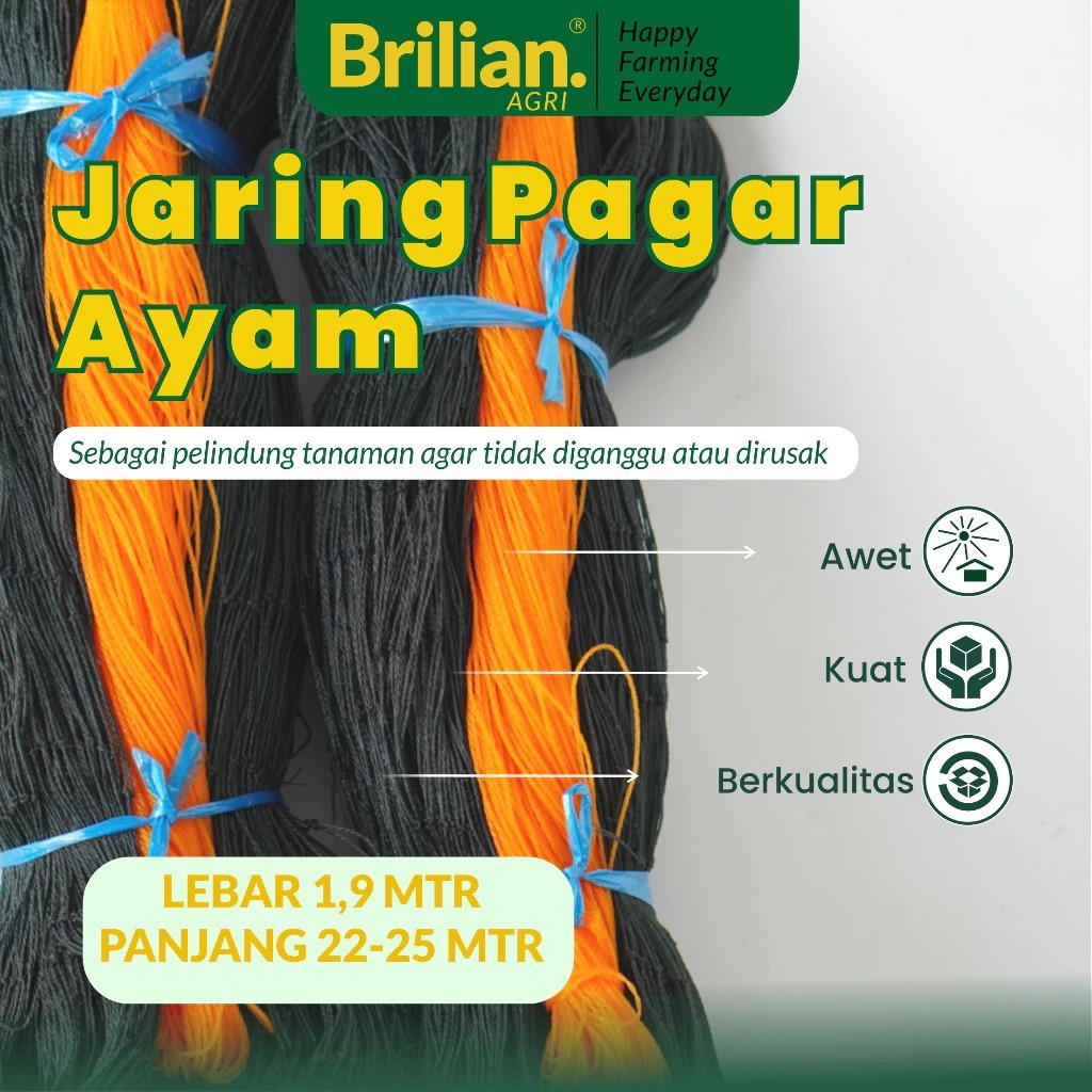BRILIAN-Jaring Pagar Ayam 1,9 meter / Jaring Burung /Jaring Serbaguna /Jaring Kandang
