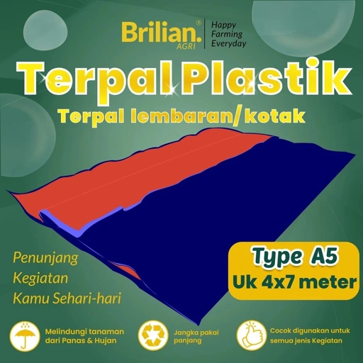Image of BRILIAN- Terpal Plastik Ukuran 4x7 Type A5 Biru Oren Tank Diamond