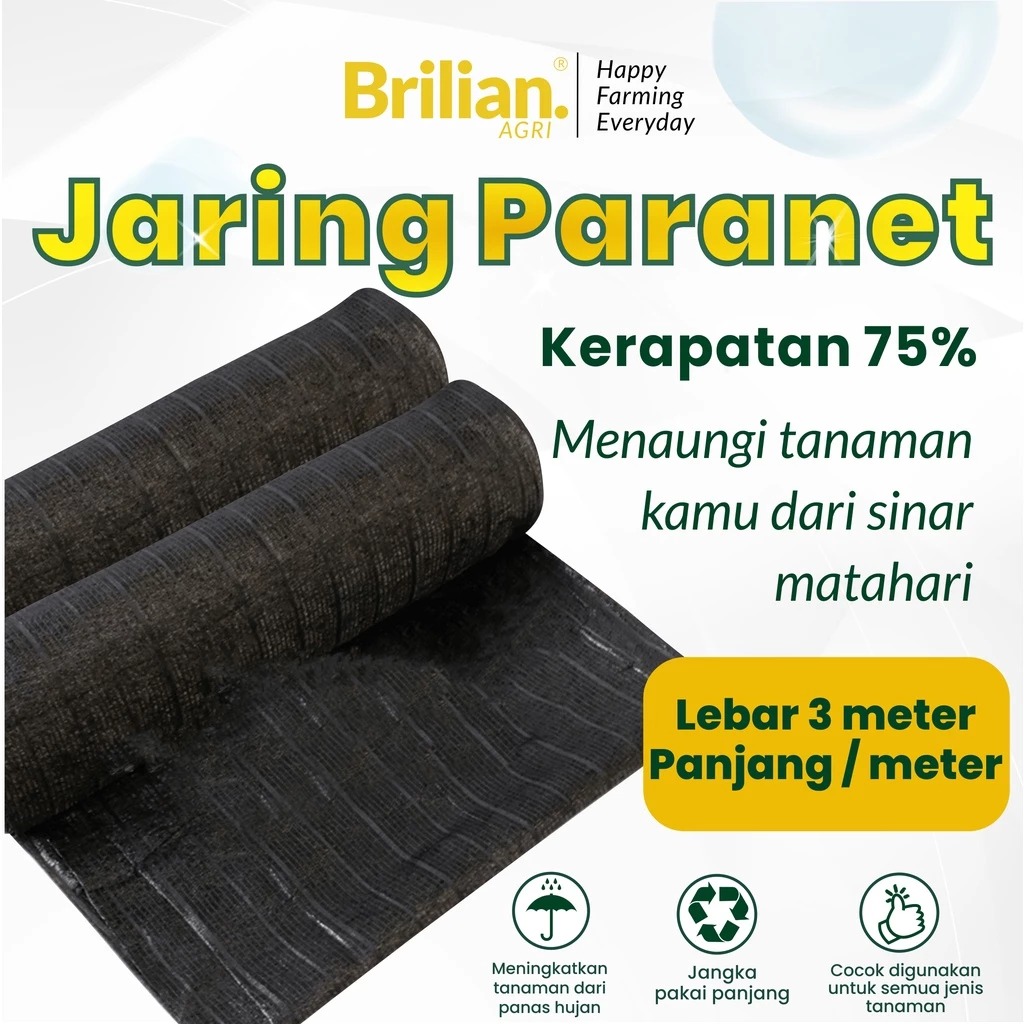 BRILIAN - Jaring paranet 85% lebar 3 meter Panjang 10 meter