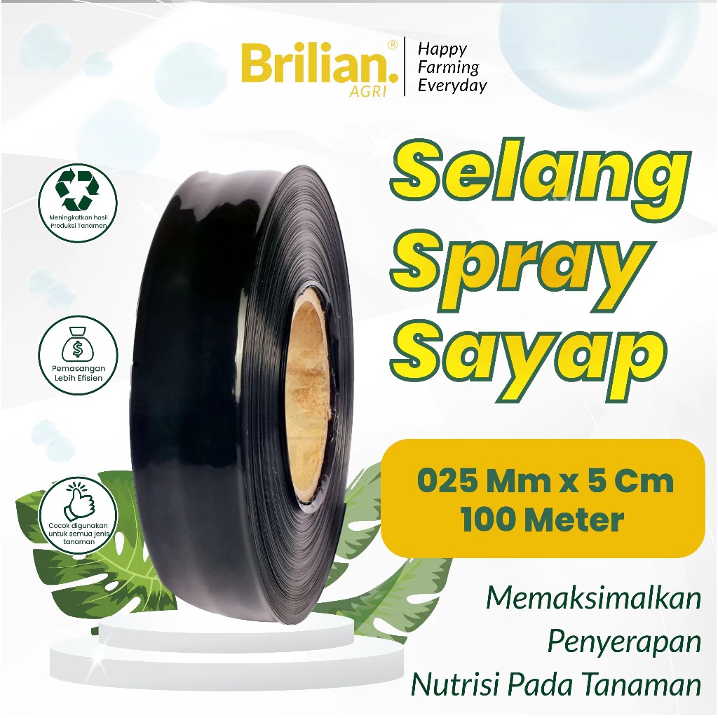 BRILIAN - Selang Drip Irigasi SPRAY Pertanian 250 micron 5 cm 100 meter / Selang Drip Lubang