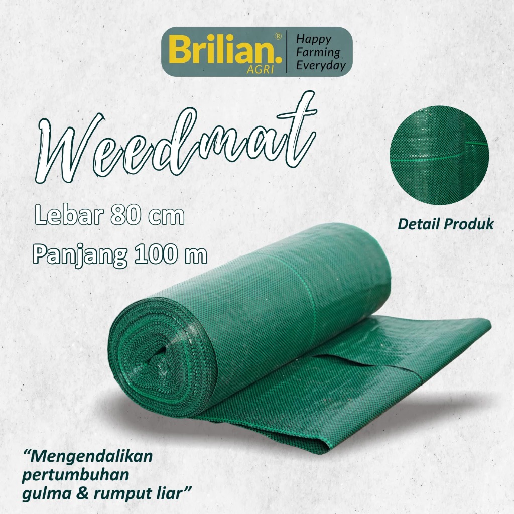 BRILIAN - Weedmat Lebar 0.8 Meter Panjang 100 Meter /Control Easy Grow Terpal Green House/ Woven Fabric Anti UV Weed Mat