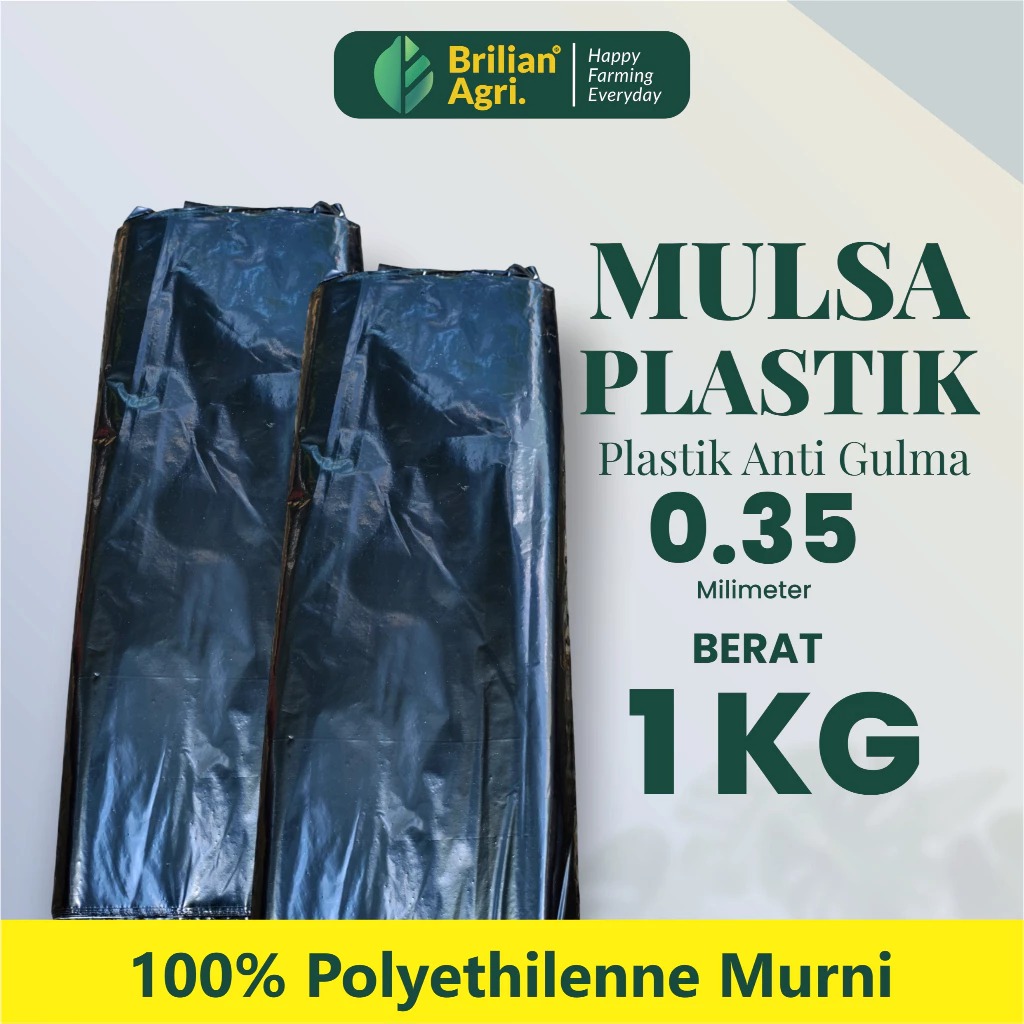 Mulsa hitam perak lebar 80 cm / 100 cm / 120 cm kemasan 1kg