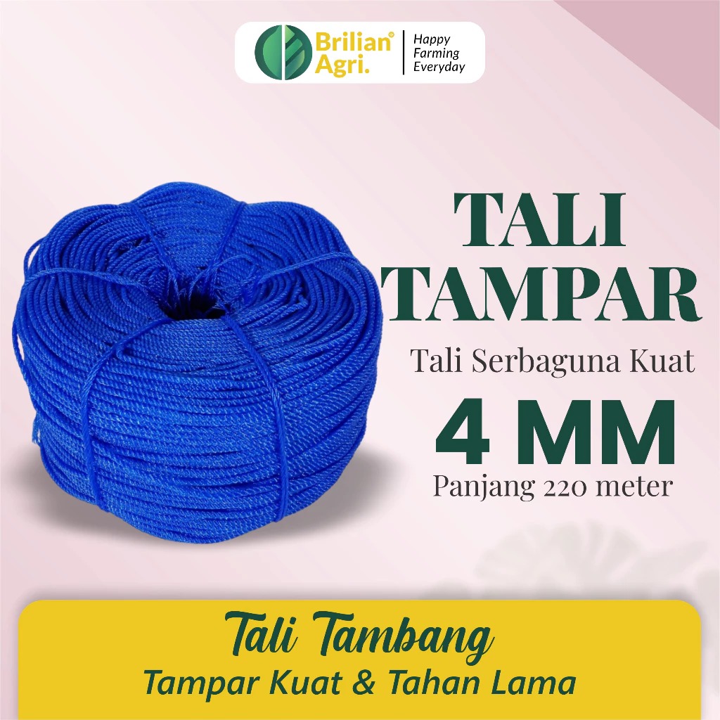 BRILIAN - Tambang / Tali Tampar Serbaguna Ukuran 4 mm Panjang 220 Meter