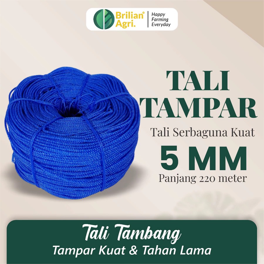 BRILIAN - Tambang / Tali Tampar Serbaguna Ukuran 5 mm Panjang 220 Meter