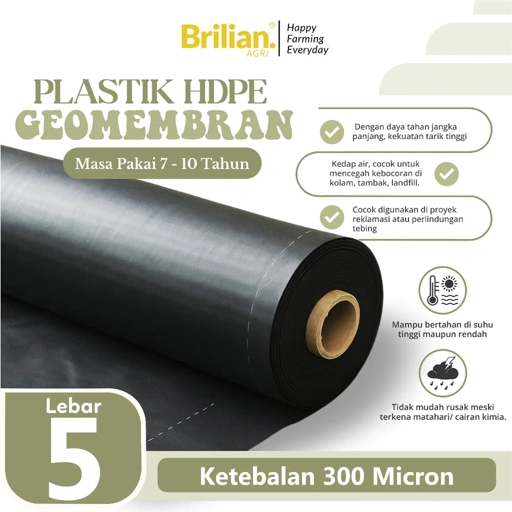 Image of GEOMEMBRAN HDPE TEBAL 300 MICRON LEBAR 5 METER