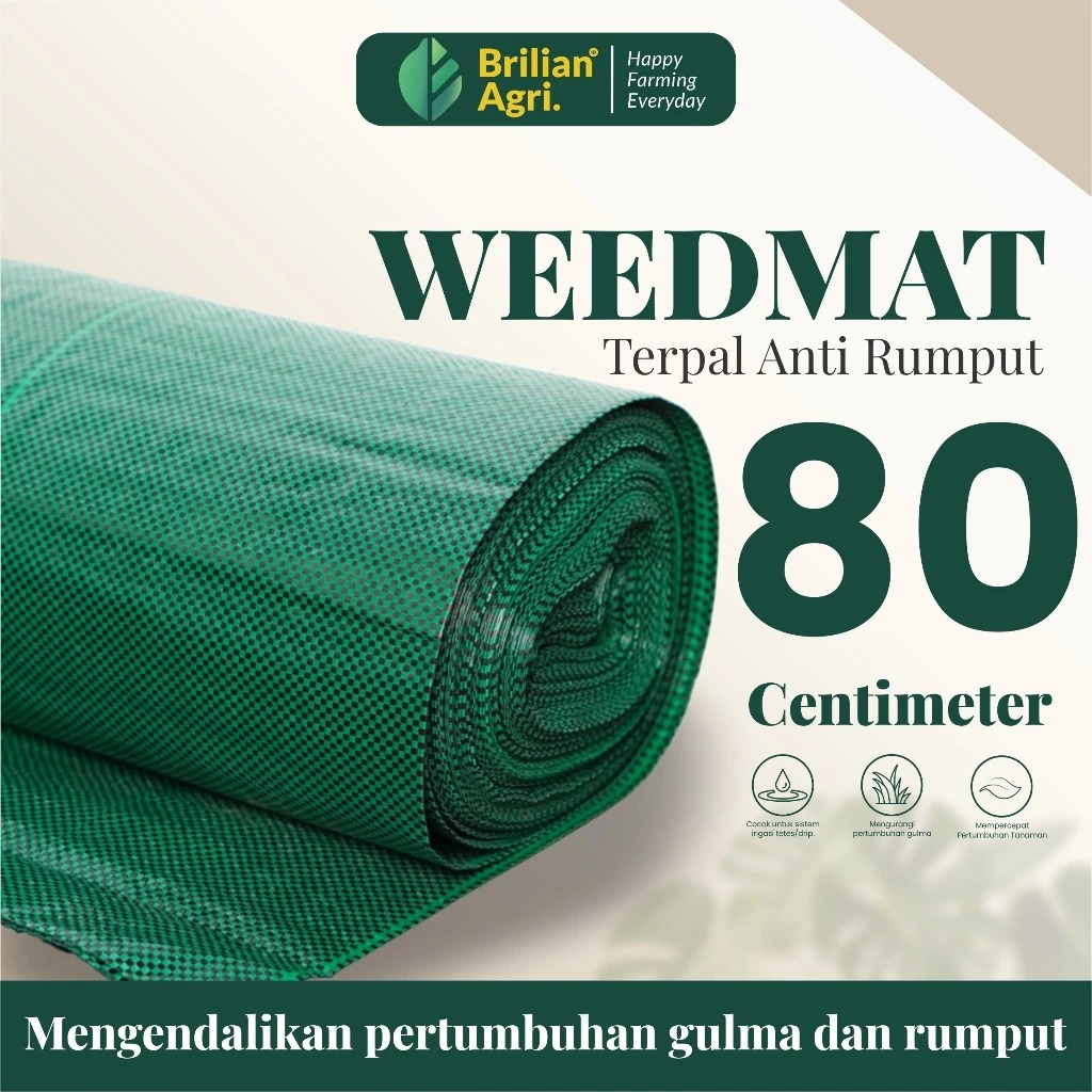 BRILIAN - Weedmat Lebar 80 cm /Control Easy Grow Terpal Green House/ Woven Fabric Anti UV Weed Mat