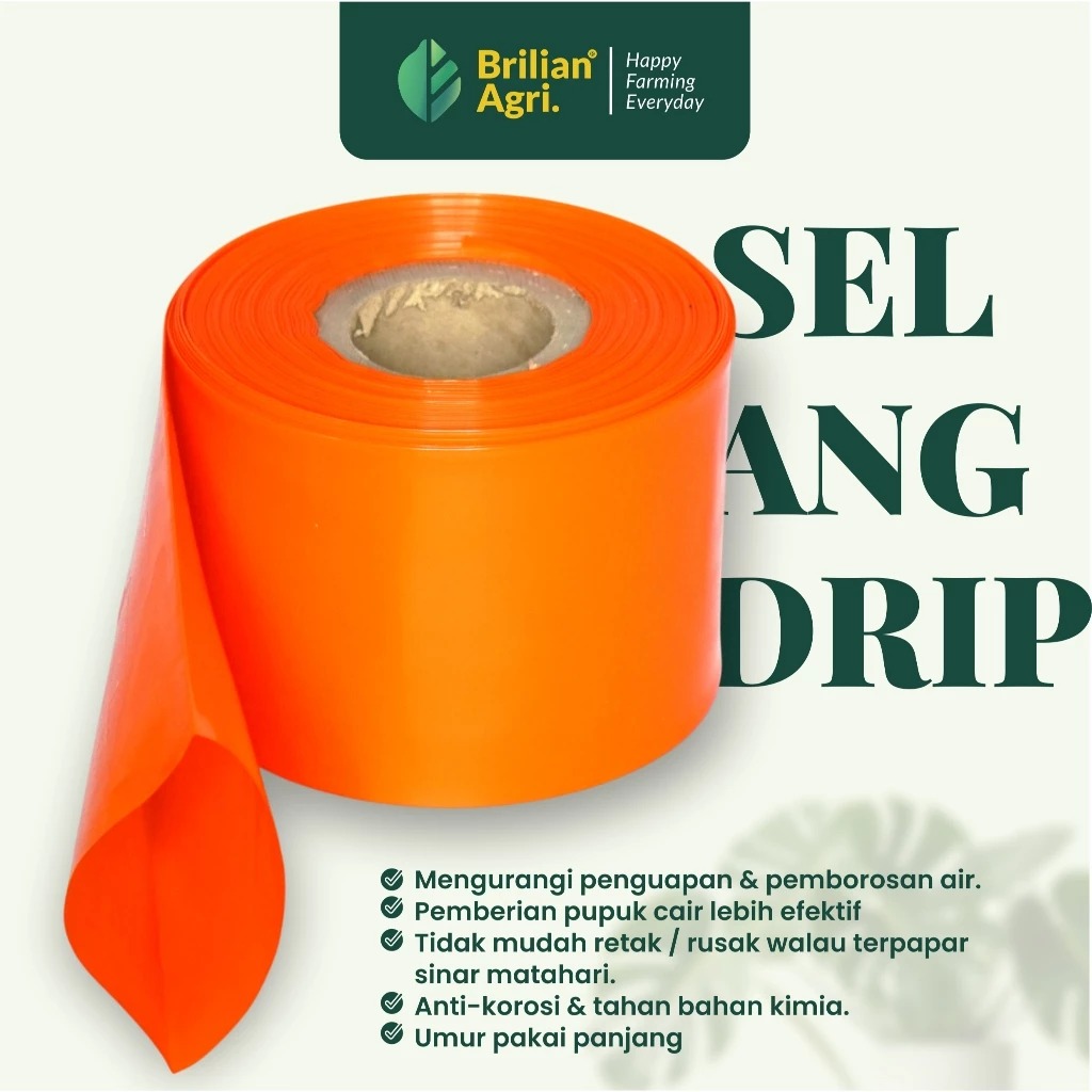 BRILIAN - Selang Drip Premium 40 micron 3 dim 50 meter - Pipa 3 inch