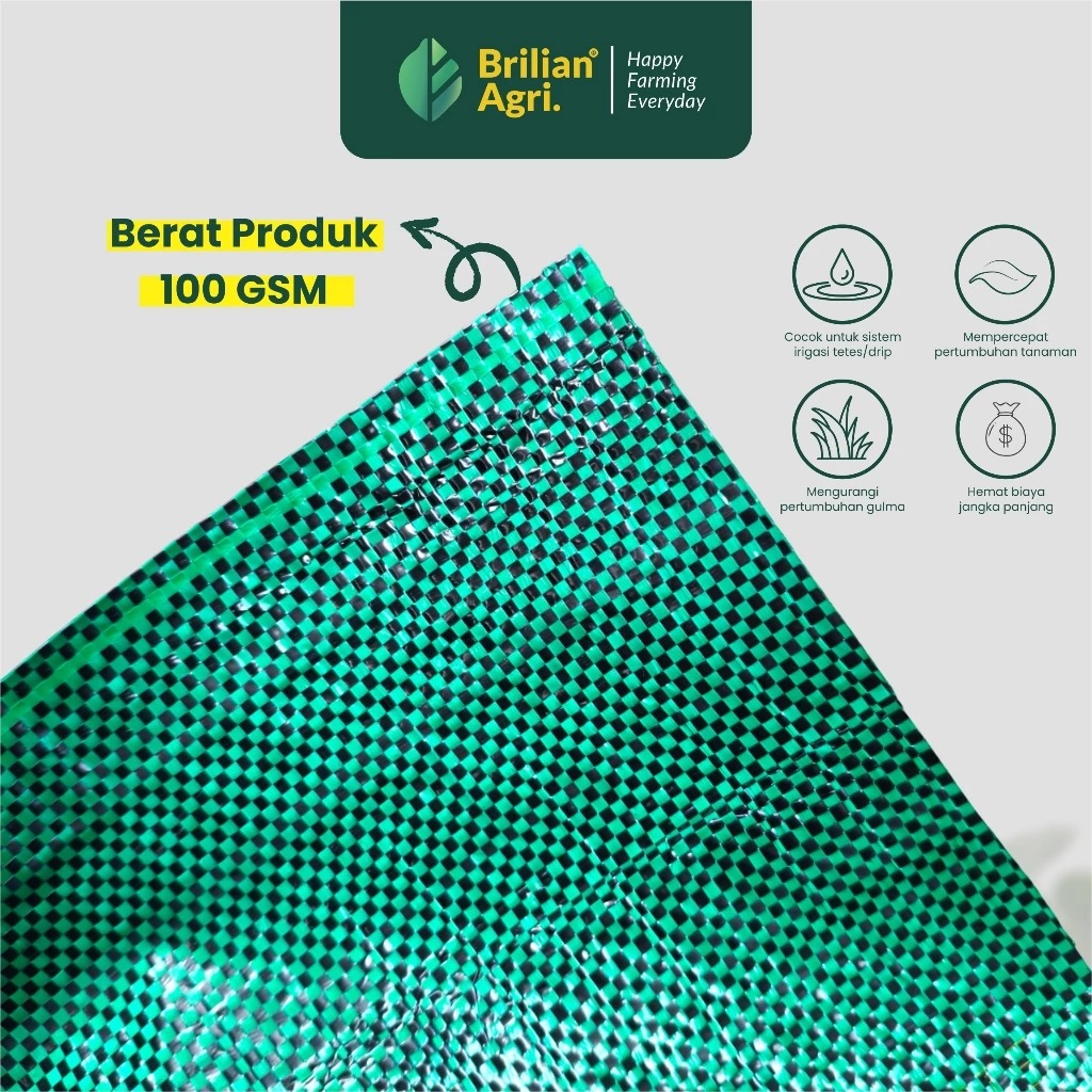BRILIAN - Weedmat Lebar 80 cm /Control Easy Grow Terpal Green House/ Woven Fabric Anti UV Weed Mat