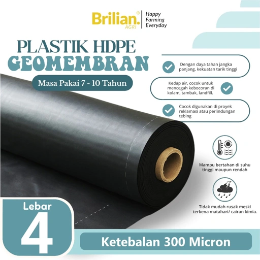 Image of Geomembran HDPE Tebal 300 Micron Lebar 4 Meter