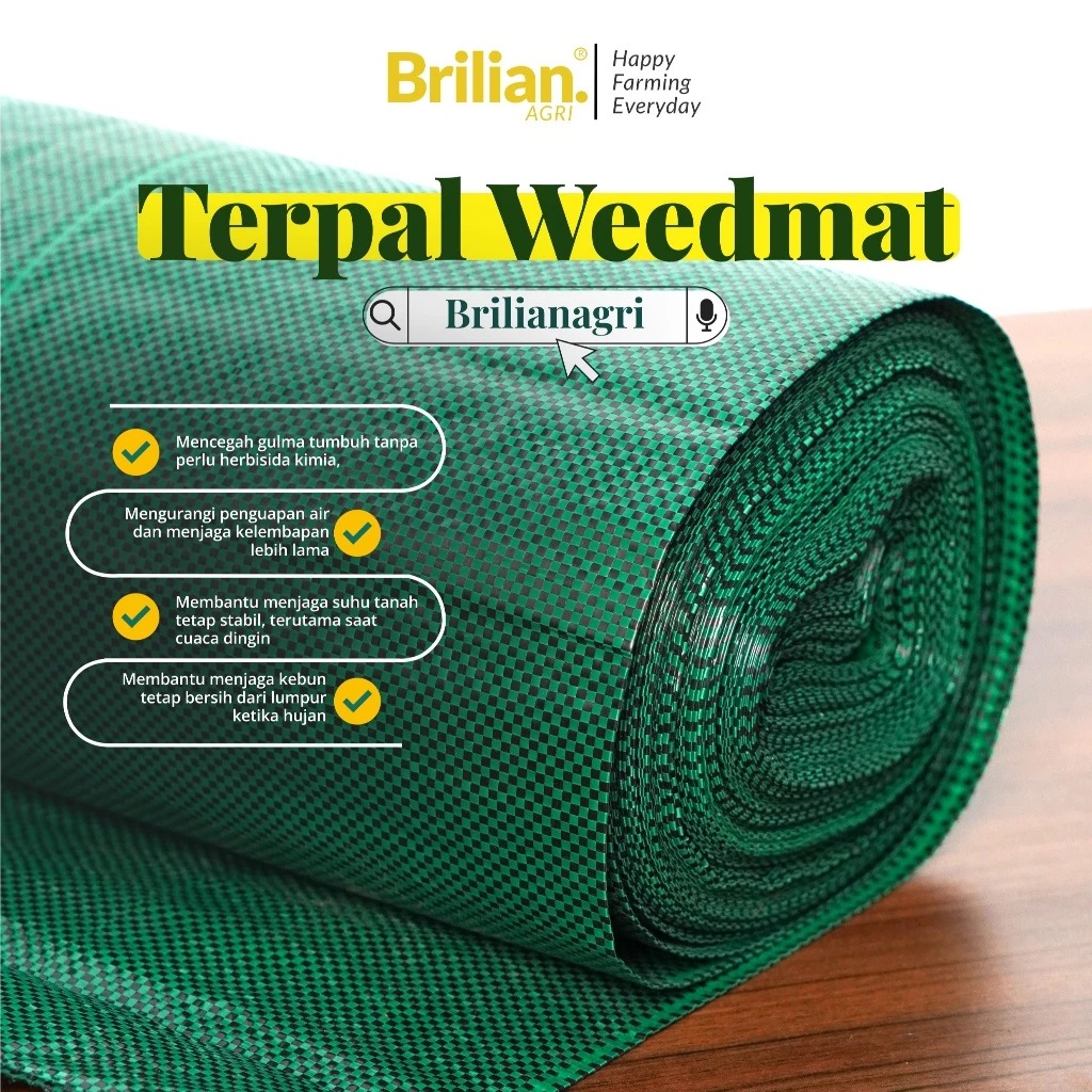 BRILIAN - Weedmat Lebar 1.2 Meter Panjang 50 Meter /Control Easy Grow Terpal Green House/ Woven Fabric Anti UV Weed Mat