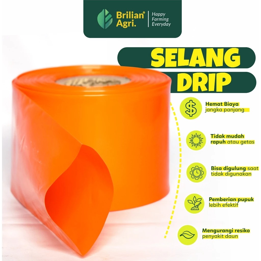 BRILIAN - Selang Drip Premium 40 micron 3 dim 50 meter - Pipa 3 inch