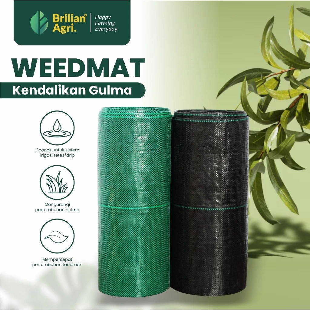 BRILIAN - Weedmat Lebar 80 cm /Control Easy Grow Terpal Green House/ Woven Fabric Anti UV Weed Mat