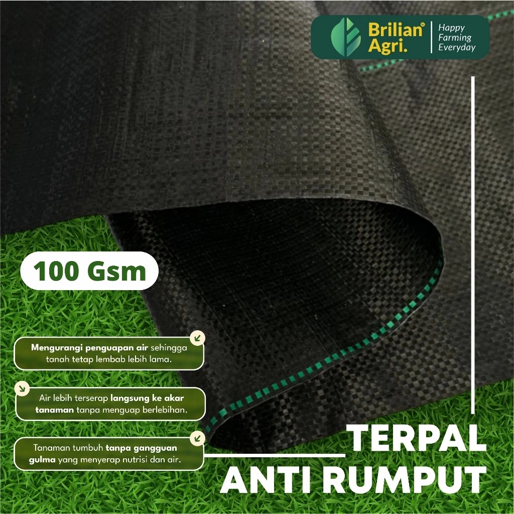 BRILIAN - Weedmat Lebar 80 cm /Control Easy Grow Terpal Green House/ Woven Fabric Anti UV Weed Mat