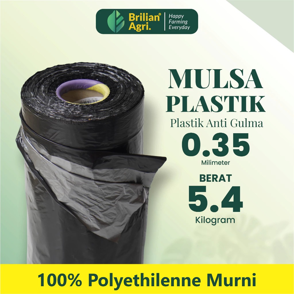Plastik Mulsa Pertanian Hitam Tebal 0.35 Perak 80cm / 100cm / 120cm roll berat 5Kg